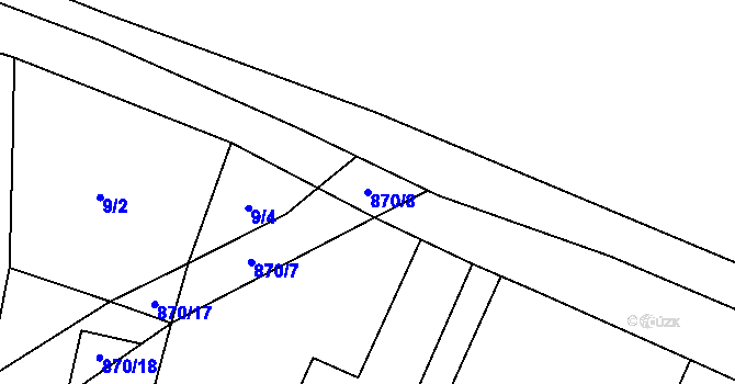 Parcela st. 870/8 v KÚ Blažim, Katastrální mapa