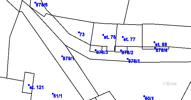 Parcela st. 878/3 v KÚ Blažim, Katastrální mapa