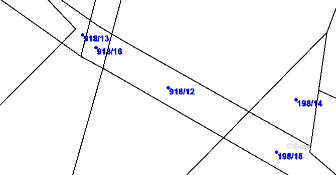 Parcela st. 918/12 v KÚ Blažim, Katastrální mapa