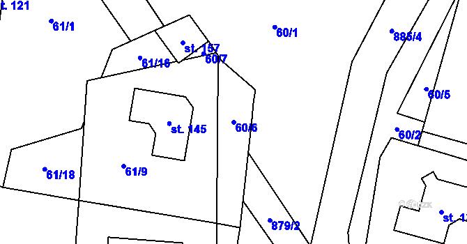 Parcela st. 60/6 v KÚ Blažim, Katastrální mapa