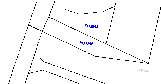 Parcela st. 736/15 v KÚ Blažim, Katastrální mapa