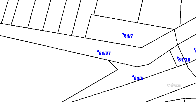 Parcela st. 61/27 v KÚ Blažim, Katastrální mapa