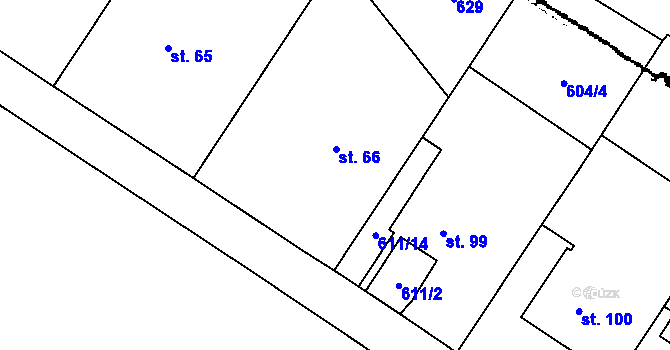 Parcela st. 66 v KÚ Blažkov, Katastrální mapa