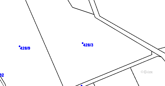 Parcela st. 428/3 v KÚ Blažkov, Katastrální mapa