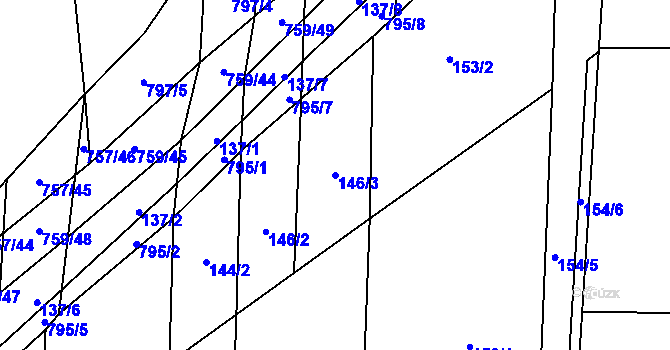 Parcela st. 146/3 v KÚ Blažovice, Katastrální mapa