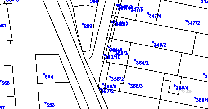 Parcela st. 300/10 v KÚ Blažovice, Katastrální mapa