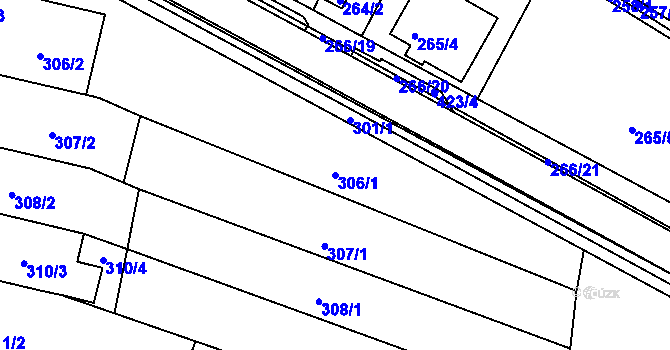 Parcela st. 306/1 v KÚ Blažovice, Katastrální mapa