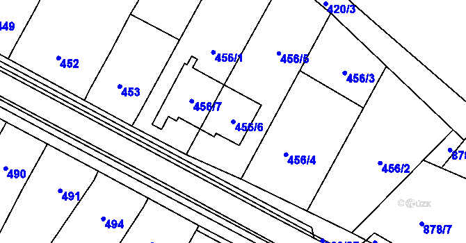 Parcela st. 456/6 v KÚ Blažovice, Katastrální mapa
