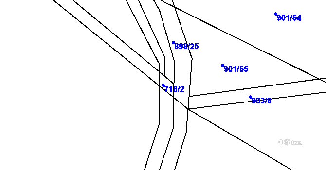 Parcela st. 718/2 v KÚ Blažovice, Katastrální mapa