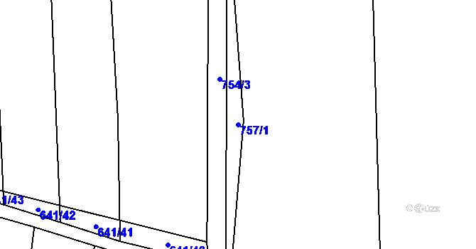 Parcela st. 757/1 v KÚ Blažovice, Katastrální mapa