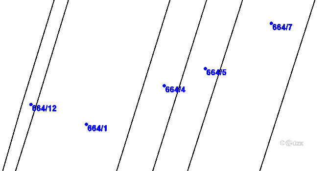 Parcela st. 664/4 v KÚ Blažovice, Katastrální mapa