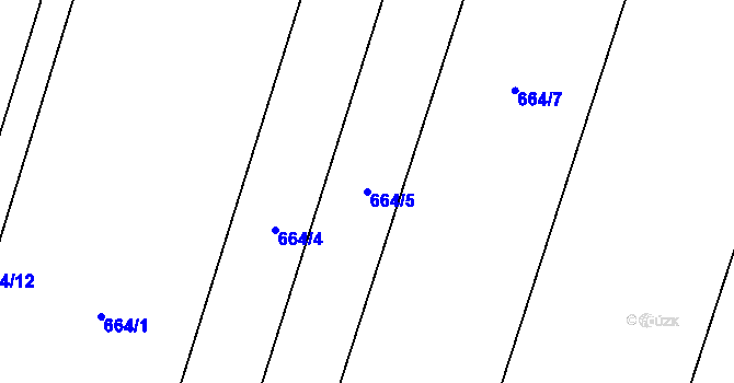 Parcela st. 664/5 v KÚ Blažovice, Katastrální mapa