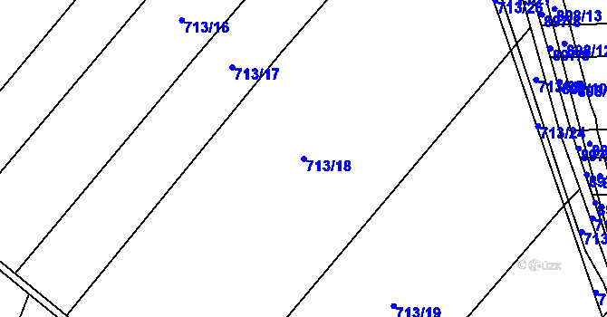 Parcela st. 713/18 v KÚ Blažovice, Katastrální mapa