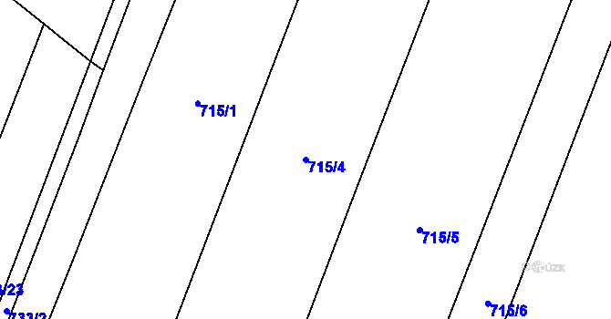Parcela st. 715/4 v KÚ Blažovice, Katastrální mapa