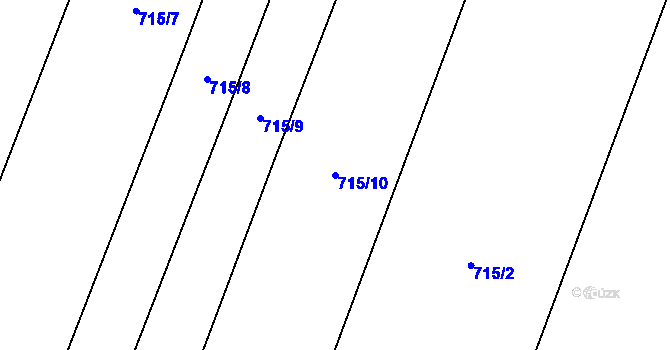 Parcela st. 715/10 v KÚ Blažovice, Katastrální mapa