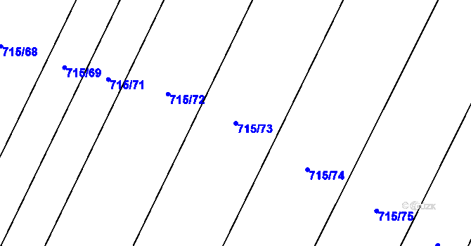 Parcela st. 715/73 v KÚ Blažovice, Katastrální mapa