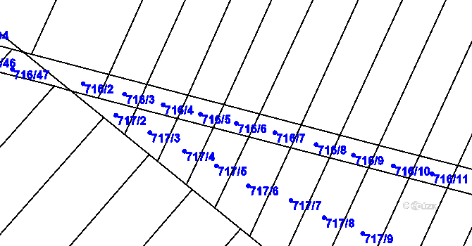 Parcela st. 716/6 v KÚ Blažovice, Katastrální mapa