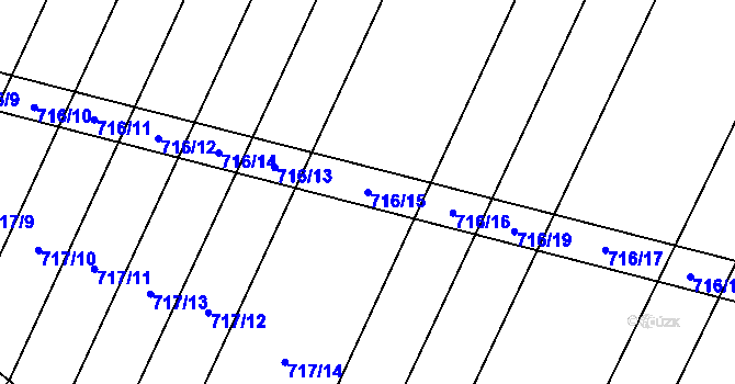 Parcela st. 716/15 v KÚ Blažovice, Katastrální mapa