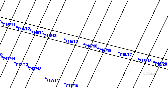 Parcela st. 716/16 v KÚ Blažovice, Katastrální mapa