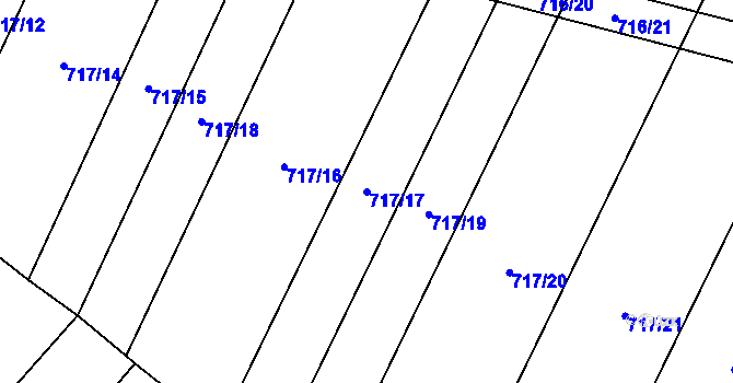 Parcela st. 717/17 v KÚ Blažovice, Katastrální mapa