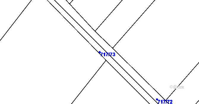 Parcela st. 717/73 v KÚ Blažovice, Katastrální mapa