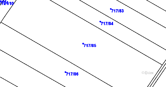 Parcela st. 717/85 v KÚ Blažovice, Katastrální mapa