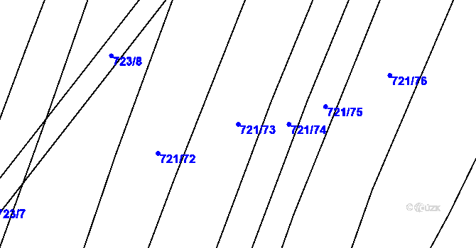 Parcela st. 721/73 v KÚ Blažovice, Katastrální mapa