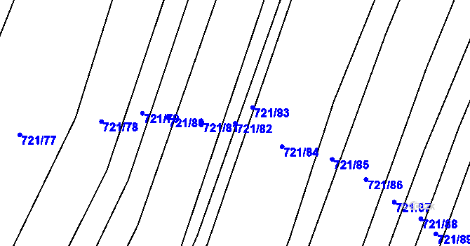 Parcela st. 721/82 v KÚ Blažovice, Katastrální mapa