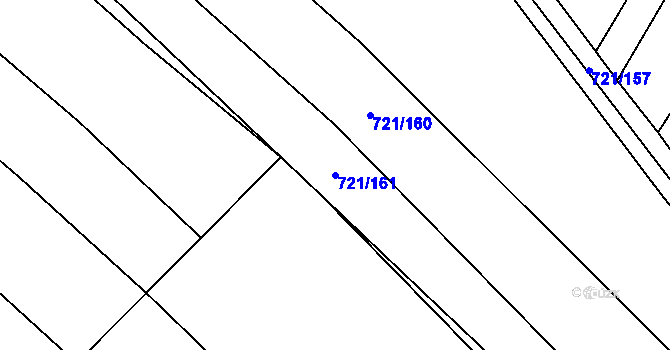 Parcela st. 721/161 v KÚ Blažovice, Katastrální mapa