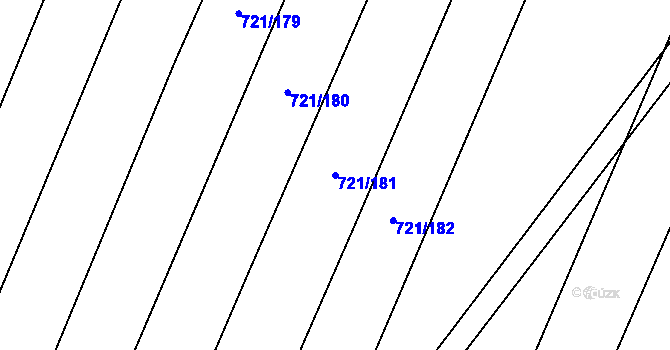 Parcela st. 721/181 v KÚ Blažovice, Katastrální mapa