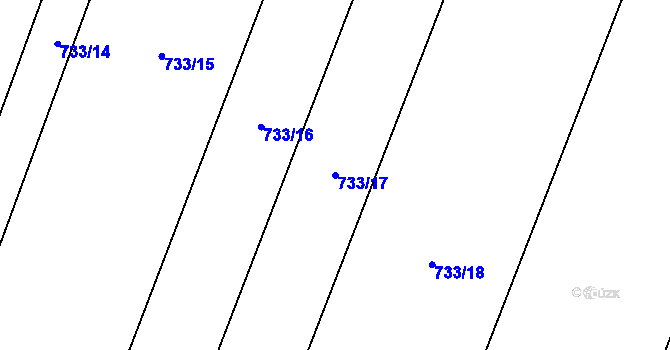 Parcela st. 733/17 v KÚ Blažovice, Katastrální mapa