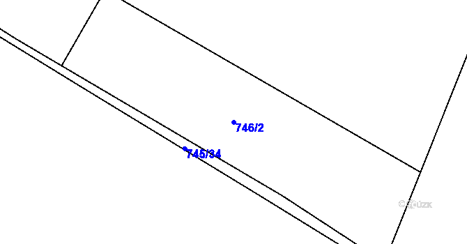Parcela st. 746/2 v KÚ Blažovice, Katastrální mapa