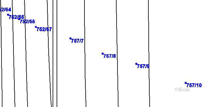 Parcela st. 757/8 v KÚ Blažovice, Katastrální mapa