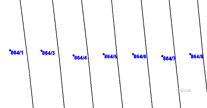 Parcela st. 864/5 v KÚ Blažovice, Katastrální mapa