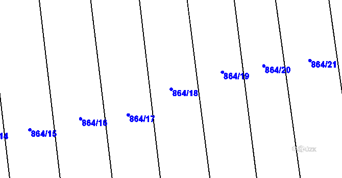 Parcela st. 864/18 v KÚ Blažovice, Katastrální mapa