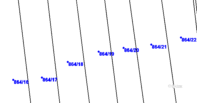 Parcela st. 864/19 v KÚ Blažovice, Katastrální mapa