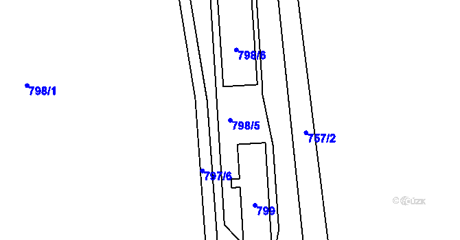 Parcela st. 798/5 v KÚ Blažovice, Katastrální mapa