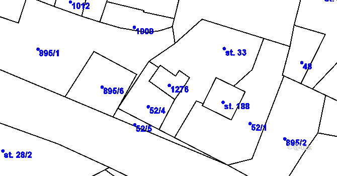 Parcela st. 69 v KÚ Blešno, Katastrální mapa