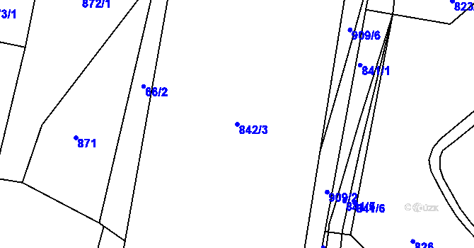 Parcela st. 842/3 v KÚ Blešno, Katastrální mapa
