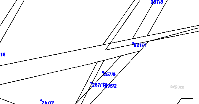 Parcela st. 257/15 v KÚ Blešno, Katastrální mapa