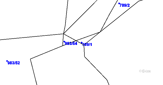 Parcela st. 789/1 v KÚ Blešno, Katastrální mapa