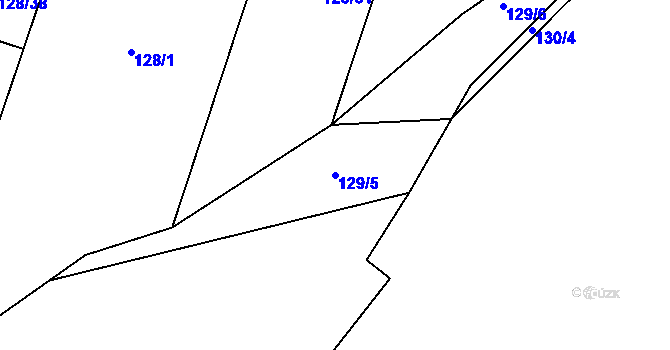 Parcela st. 129/5 v KÚ Blevice, Katastrální mapa