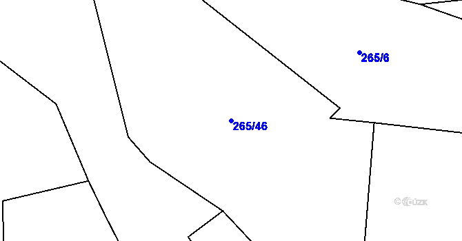Parcela st. 265/46 v KÚ Blevice, Katastrální mapa