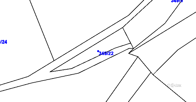 Parcela st. 349/22 v KÚ Blevice, Katastrální mapa