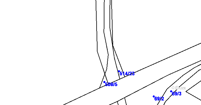 Parcela st. 514/22 v KÚ Blevice, Katastrální mapa