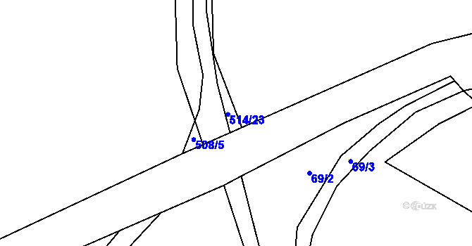 Parcela st. 514/25 v KÚ Blevice, Katastrální mapa