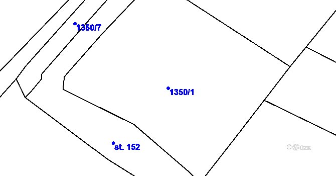 Parcela st. 1350/1 v KÚ Blízkov, Katastrální mapa