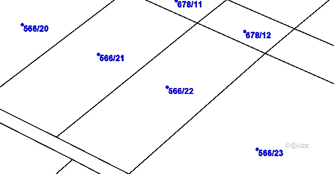 Parcela st. 566/22 v KÚ Blízkov, Katastrální mapa