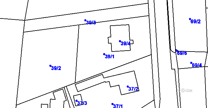 Parcela st. 39/1 v KÚ Blížejov, Katastrální mapa