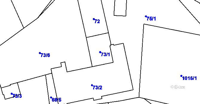Parcela st. 73/1 v KÚ Blížejov, Katastrální mapa